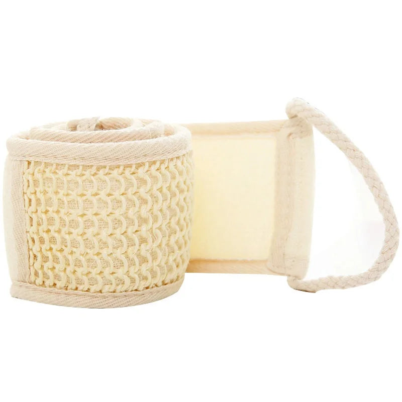 1Pcs Unisex Soft Skin Care Exfoliating Loofah Sponge Back Strap Bath Shower Body Massage Spa Cleaning Scrubber Brush Body Wash