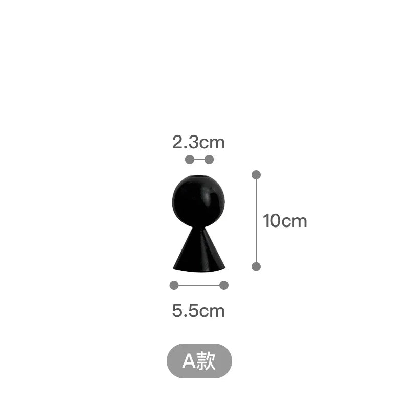 Black Wooden Candle Holder Quality Black Candle Seat Nordic ins style art decoration hotel model room soft decoration ZM806
