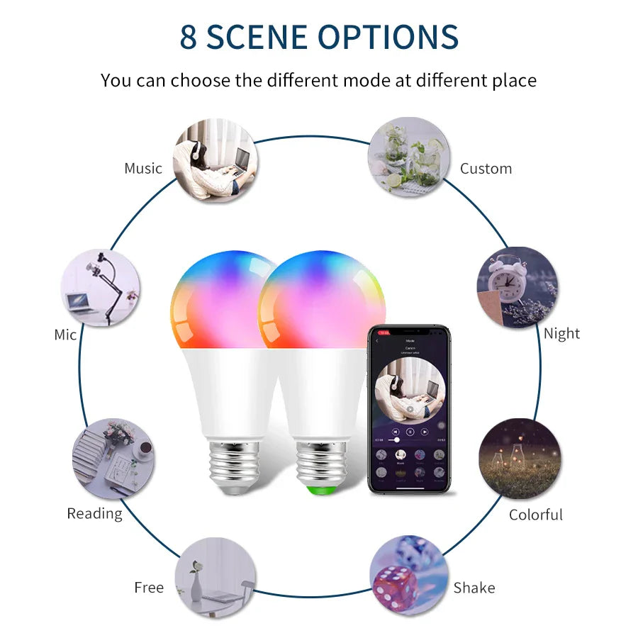 Alexa Lamp Smart LED Bulb 12W WiFi Light RGB E27 Homekit Dohome 110V 220V Google Home Assistant Voice Control Dimmable