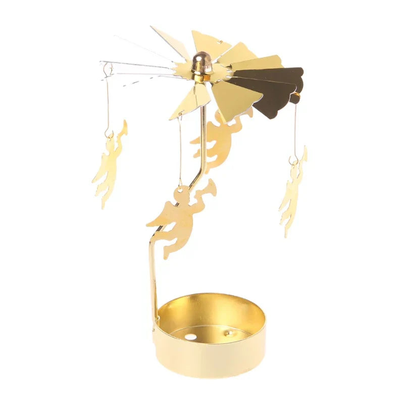 Spinning Rotary Carousel Tea Light Candle Holder Stand Light Gift Wedding Decor