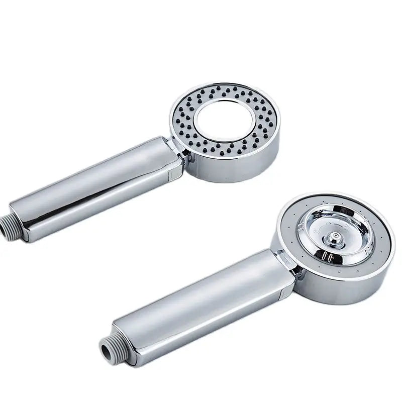 Double-sided Dual Function Shower Head Water Saving Round ABS Chrome Booster Bath Shower High Pressure Handheld Hand Shower
