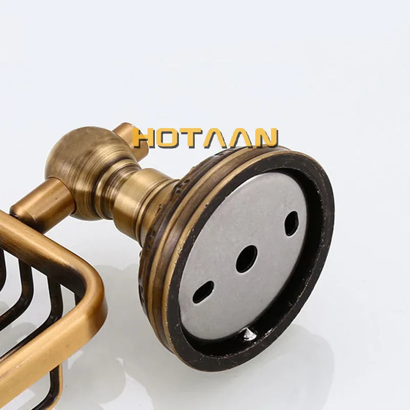 Solid Aluminium Wall Mounted Antique Brass Color Bathroom Soap Basket New Bath Soap Dish Holders Bathroom Products YT-13990