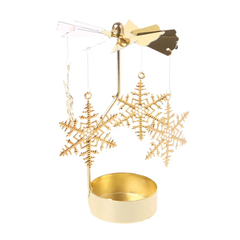Spinning Rotary Carousel Tea Light Candle Holder Stand Light Gift Wedding Decor