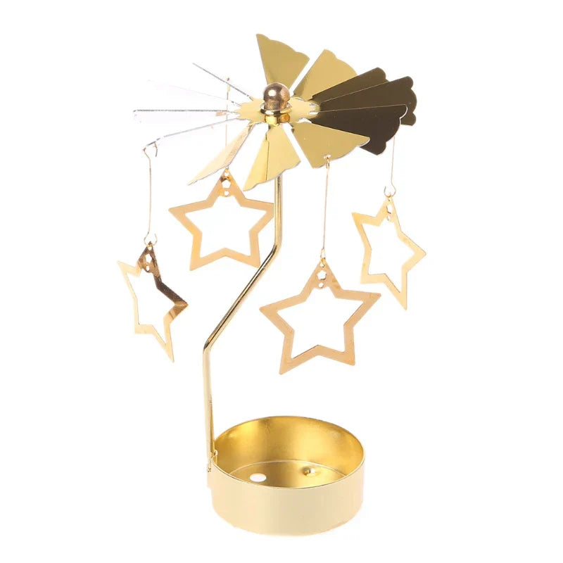 Spinning Rotary Carousel Tea Light Candle Holder Stand Light Gift Wedding Decor