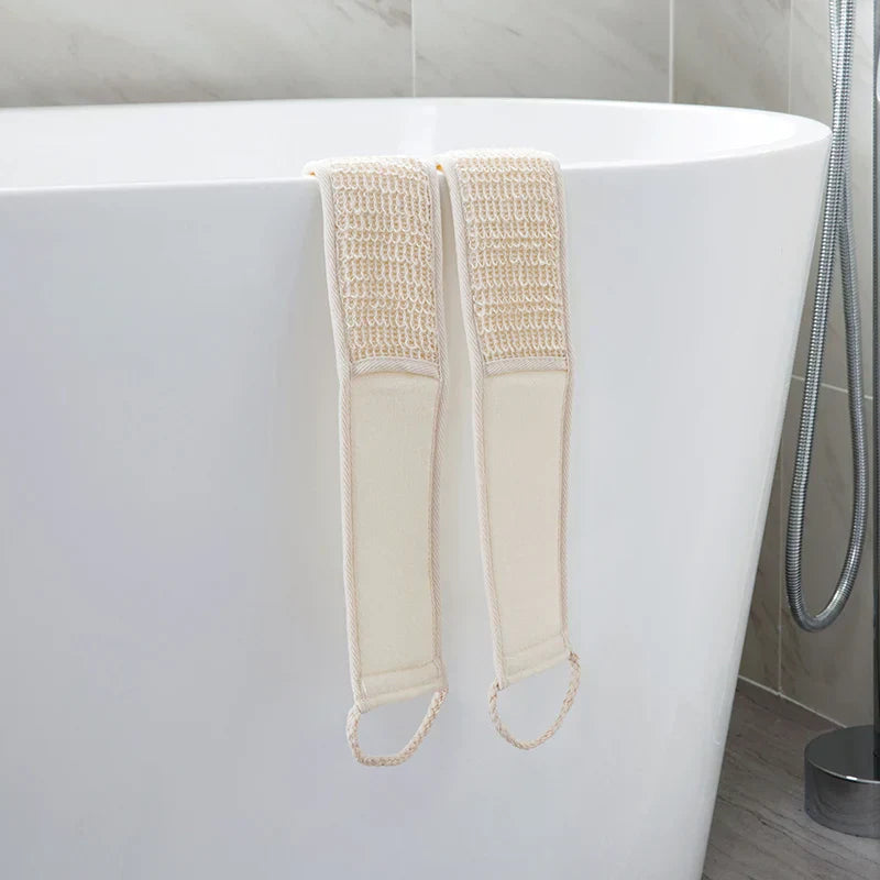 1Pcs Unisex Soft Skin Care Exfoliating Loofah Sponge Back Strap Bath Shower Body Massage Spa Cleaning Scrubber Brush Body Wash