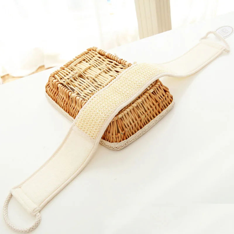 1Pcs Unisex Soft Skin Care Exfoliating Loofah Sponge Back Strap Bath Shower Body Massage Spa Cleaning Scrubber Brush Body Wash