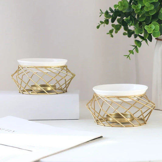 Aromatic Oil Burner, Geometric Ceramic Essential Oil Candle Holder Wax Melt Burner Warmer Melter fragrance for Home Office Decor