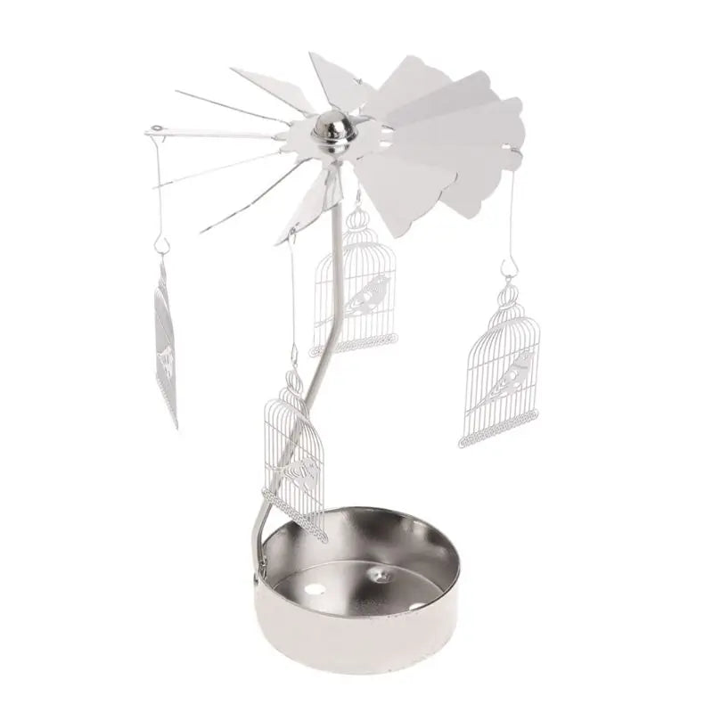 Spinning Rotary Carousel Tea Light Candle Holder Stand Light Gift Wedding Decor