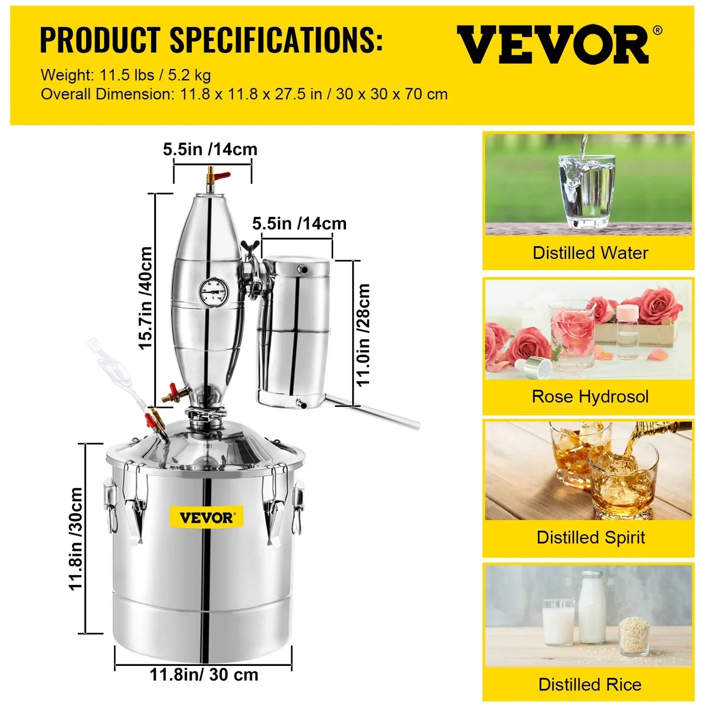 Alcohol Distiller Machine: 20L-70L Beer Brewing Equipment
