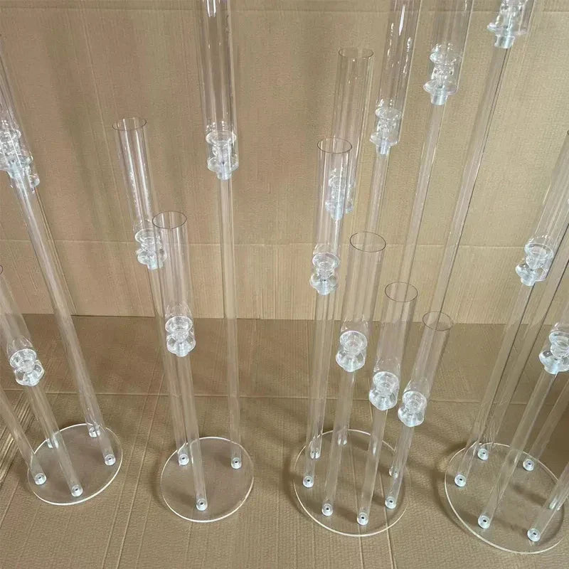 2/5/6/10pcs Wedding Decoration Centerpiece Candelabra Clear Candle Holder Acrylic Candlesticks for Weddings DIY Event Party