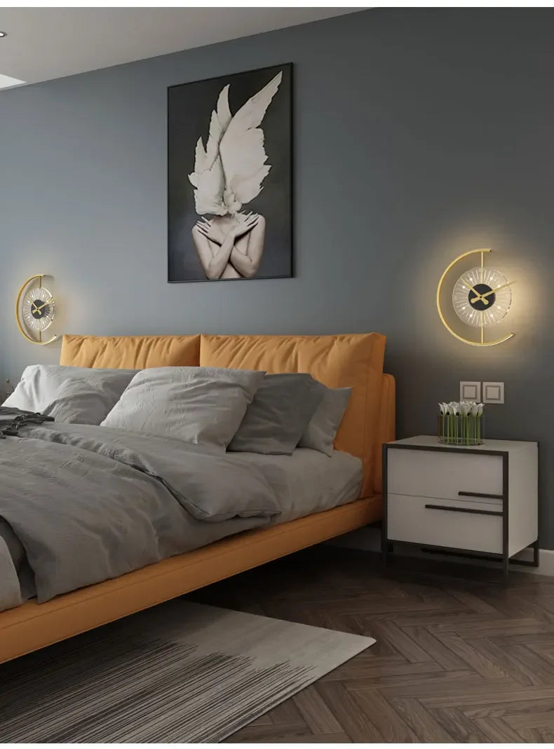 Nordic Clock Wall Lamp