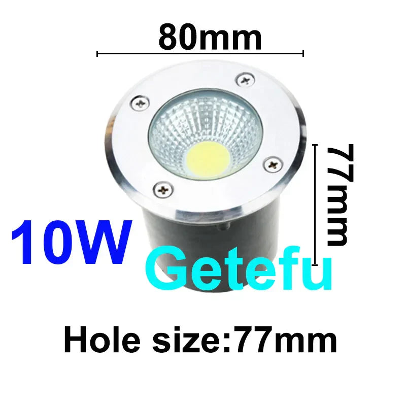 10PCS LED Underground light 10W15W COB Floor Lamp Outdoor Ground Spot Landscape Garden Square Path Buried Yard 110V220V 12V IP68