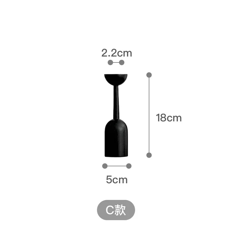 Black Wooden Candle Holder Quality Black Candle Seat Nordic ins style art decoration hotel model room soft decoration ZM806