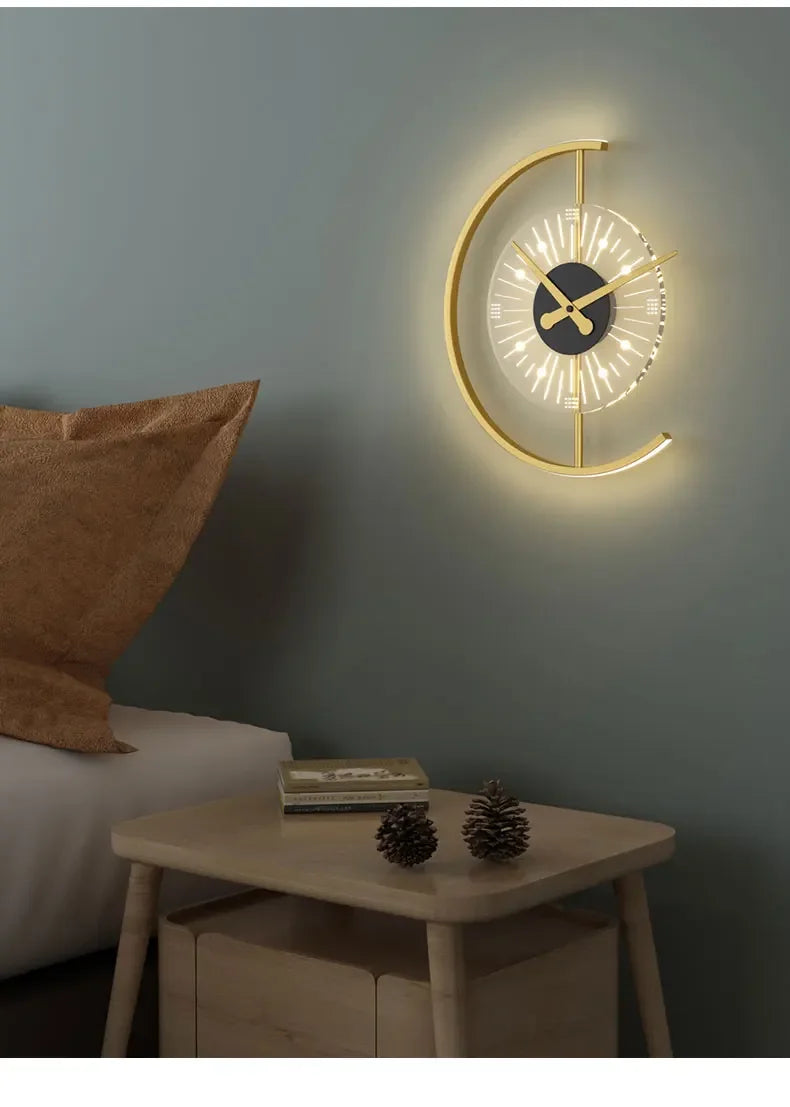 Nordic Clock Wall Lamp