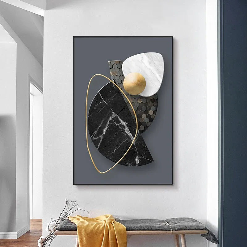 3pcs Abstract Geometry Canvas Painting