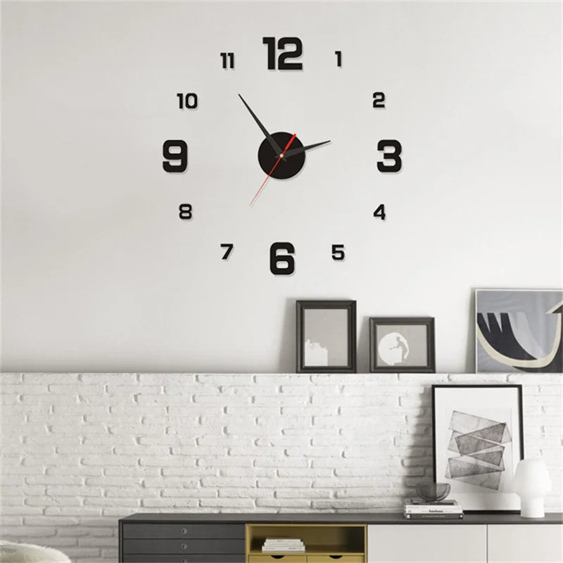 Frameless Modern 3D Wall Clock