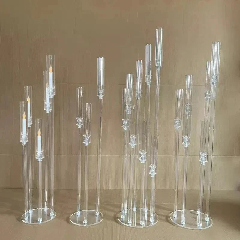 2/5/6/10pcs Wedding Decoration Centerpiece Candelabra Clear Candle Holder Acrylic Candlesticks for Weddings DIY Event Party
