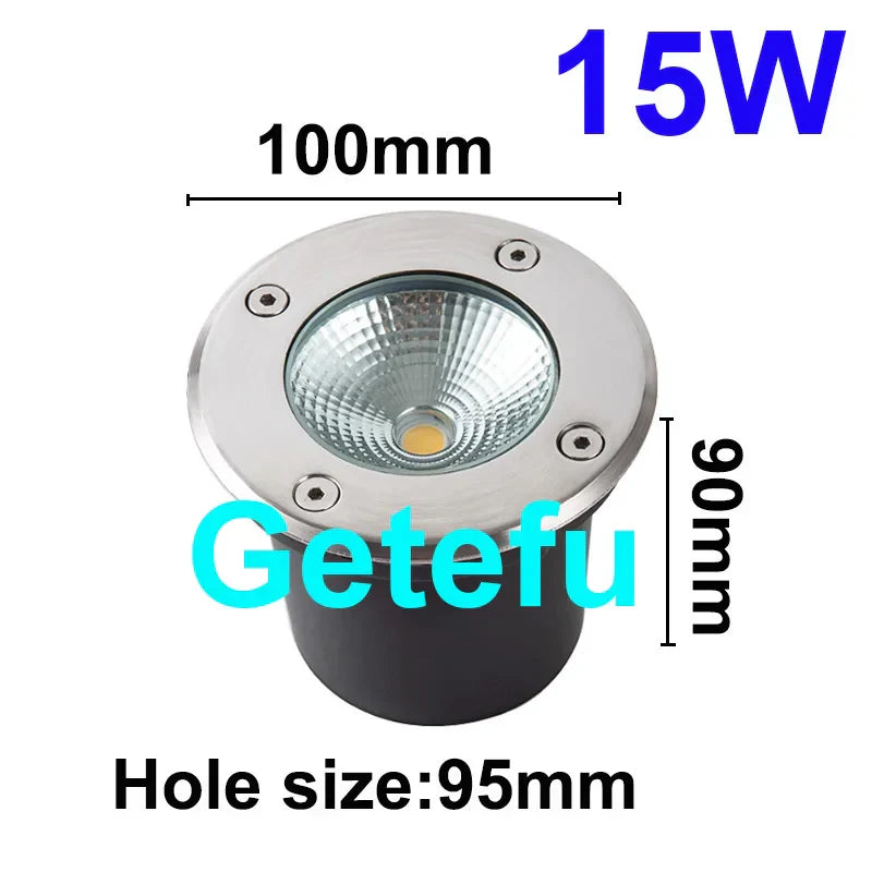 10PCS LED Underground light 10W15W COB Floor Lamp Outdoor Ground Spot Landscape Garden Square Path Buried Yard 110V220V 12V IP68