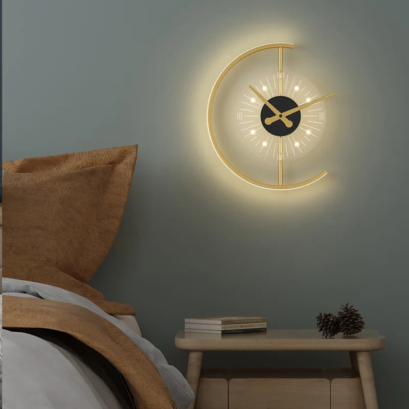Nordic Clock Wall Lamp