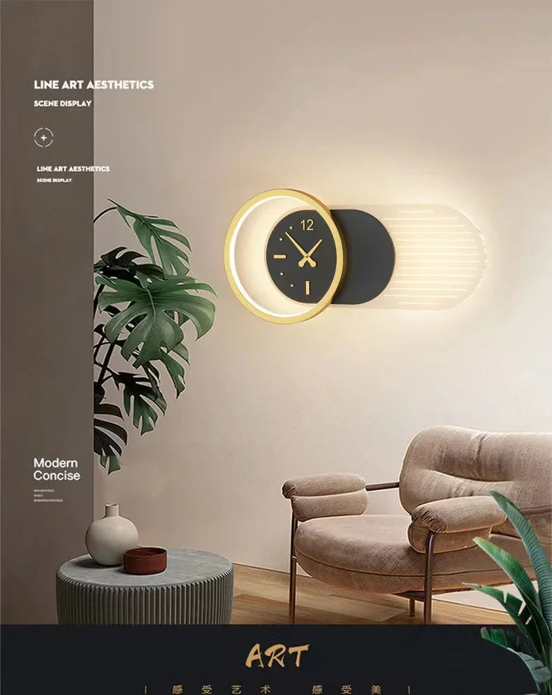 Nordic Clock Wall Lamp