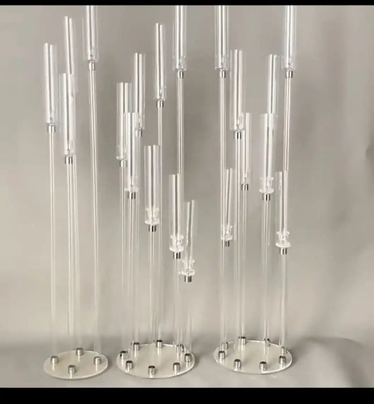 2/5/6/10pcs Wedding Decoration Centerpiece Candelabra Clear Candle Holder Acrylic Candlesticks for Weddings DIY Event Party
