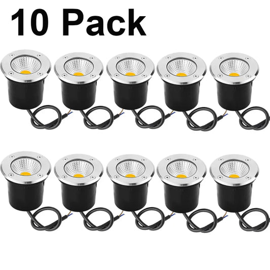 10PCS LED Underground light 10W15W COB Floor Lamp Outdoor Ground Spot Landscape Garden Square Path Buried Yard 110V220V 12V IP68