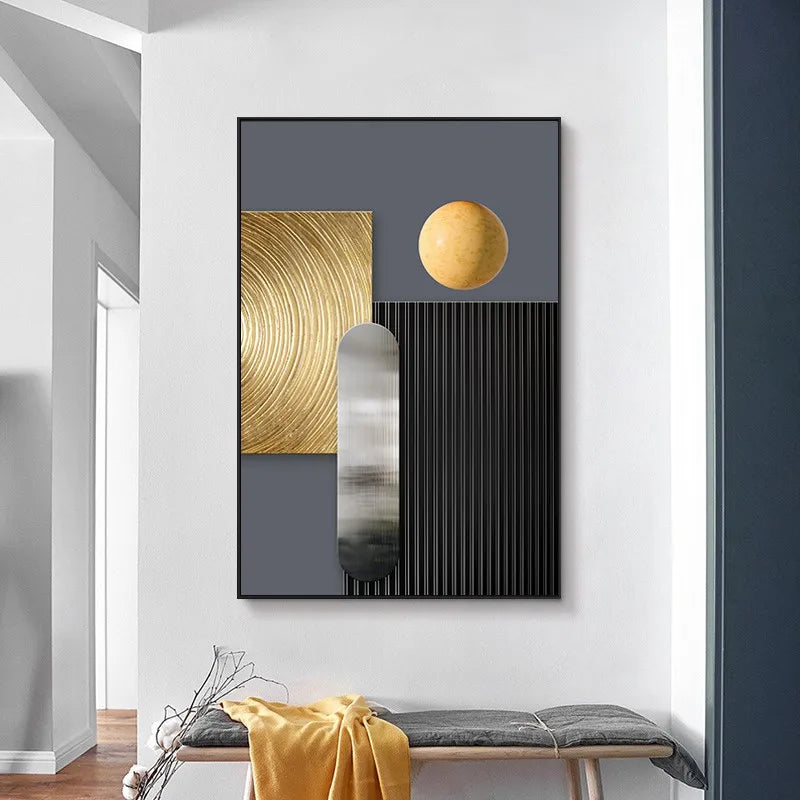 3pcs Abstract Geometry Canvas Painting