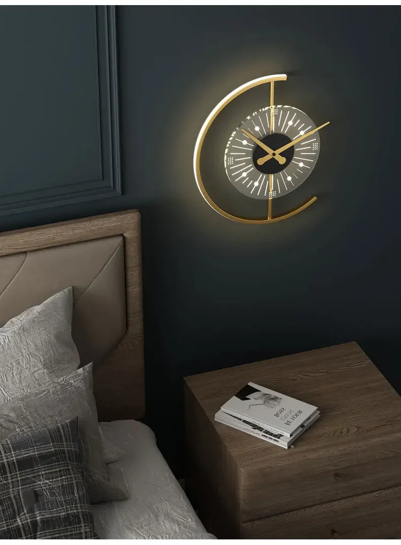 Nordic Clock Wall Lamp