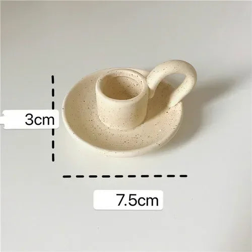 Ceramic Handhold Candlestick Ornaments Photography Home Decoration Jewelry Stand Candle Holder 1PC