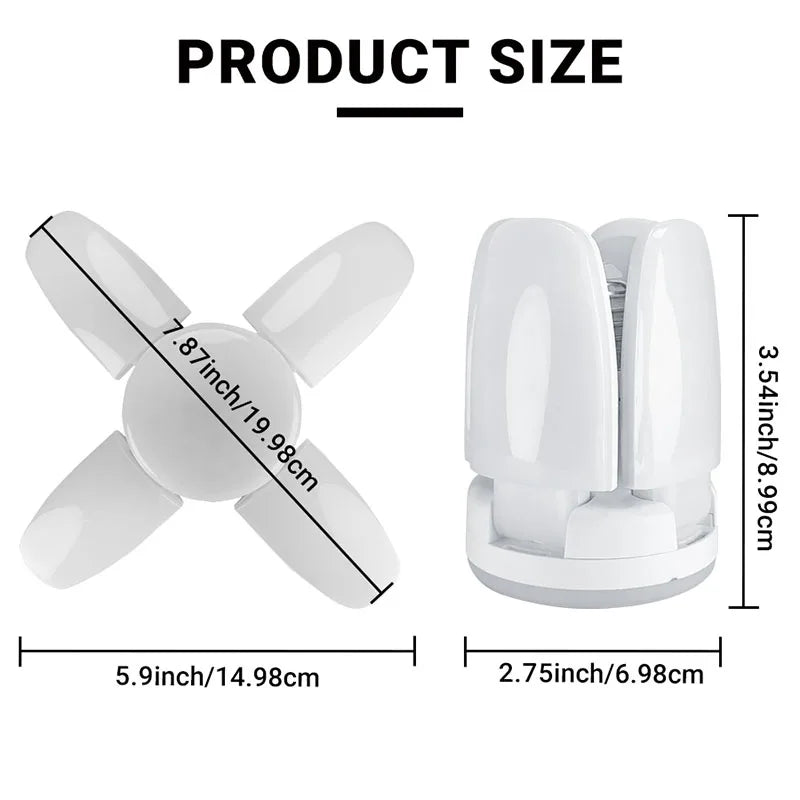 E27 Fan Blade Light Lamp 110V 220V 28W LED Bulb 360 Degrees Foldable Led Bulbs Lampada for Home Ceiling Light Garage Lights