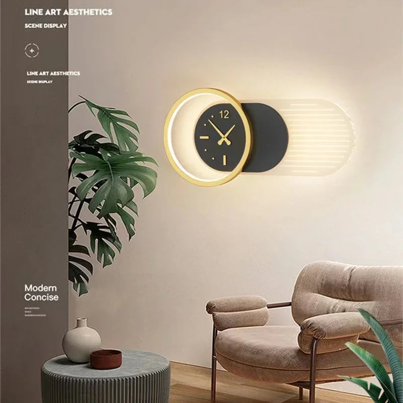 Nordic Clock Wall Lamp